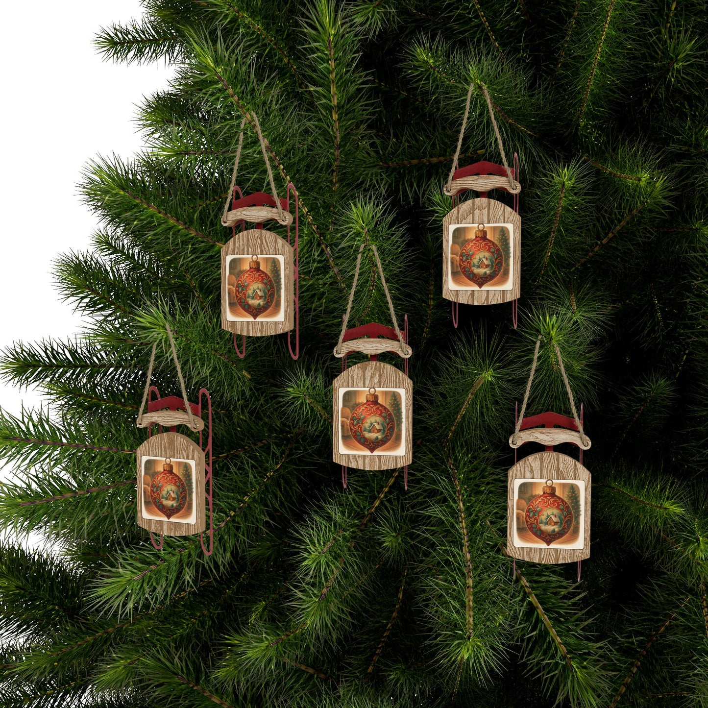 The Classic Wooden Sled Ornament – Personalized